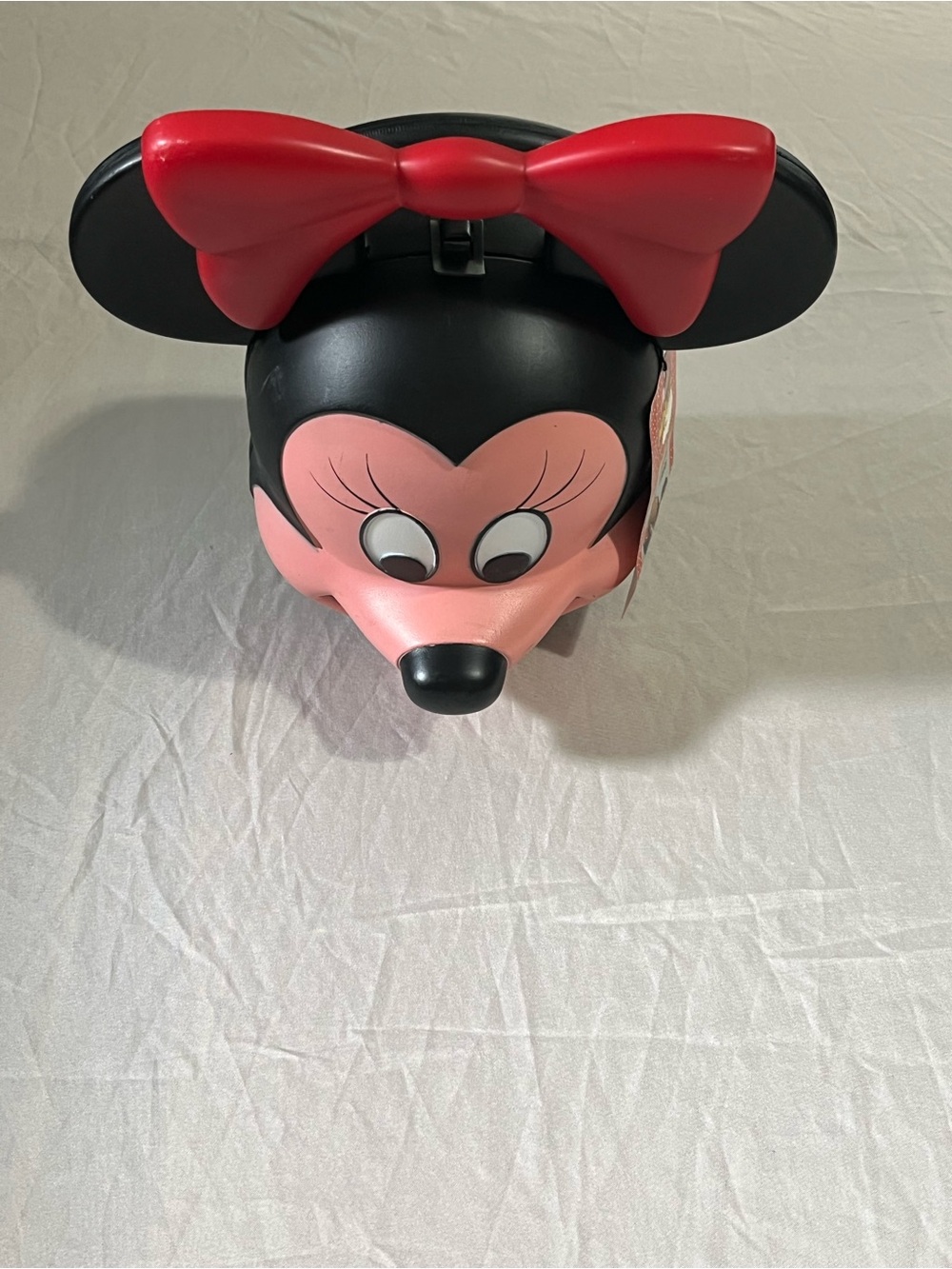 Vintage Aladdin Thermos Minnie Mouse Hard Plastic Head Lunchbox Container NWT